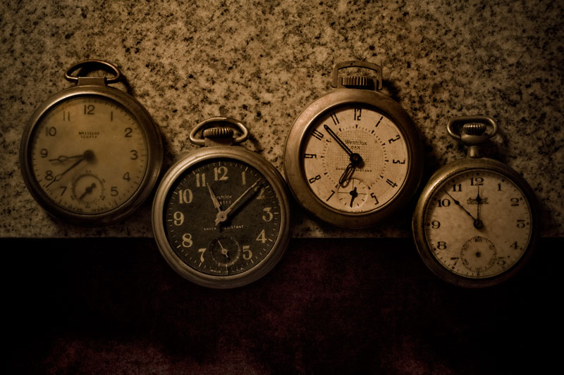 Four Pocket Watches in a Row (Row and Number Series)