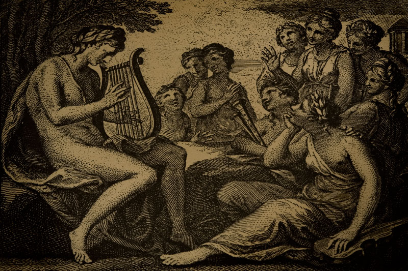 Naked Harpist and His Bevy of Admirers
