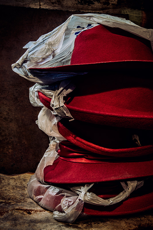 Five Red Hats in Bags